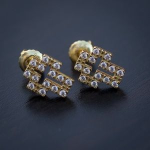 Mini Gold Cross Stud Earrings